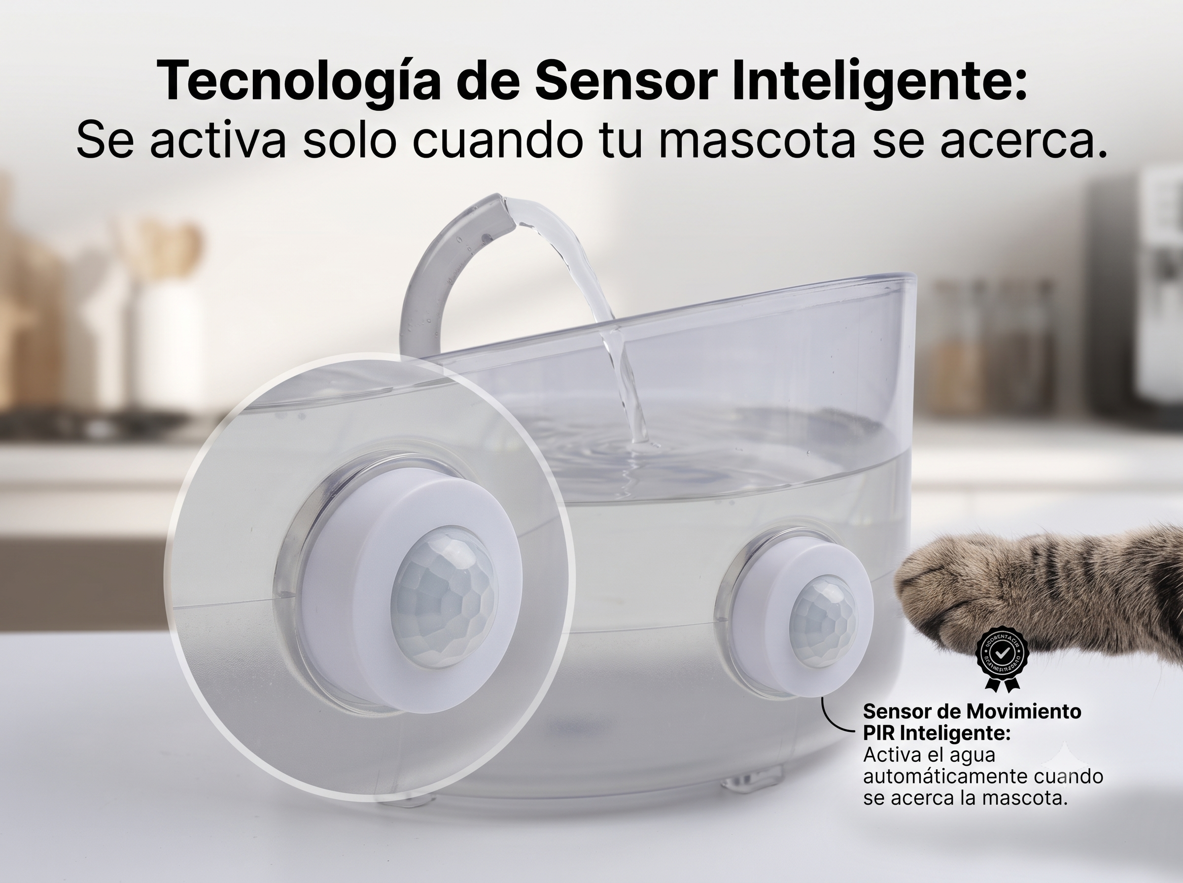 FUENTE BEBEDERO PARA MASCOTAS CON SENSOR DE MOVIMIENTO - Image 2