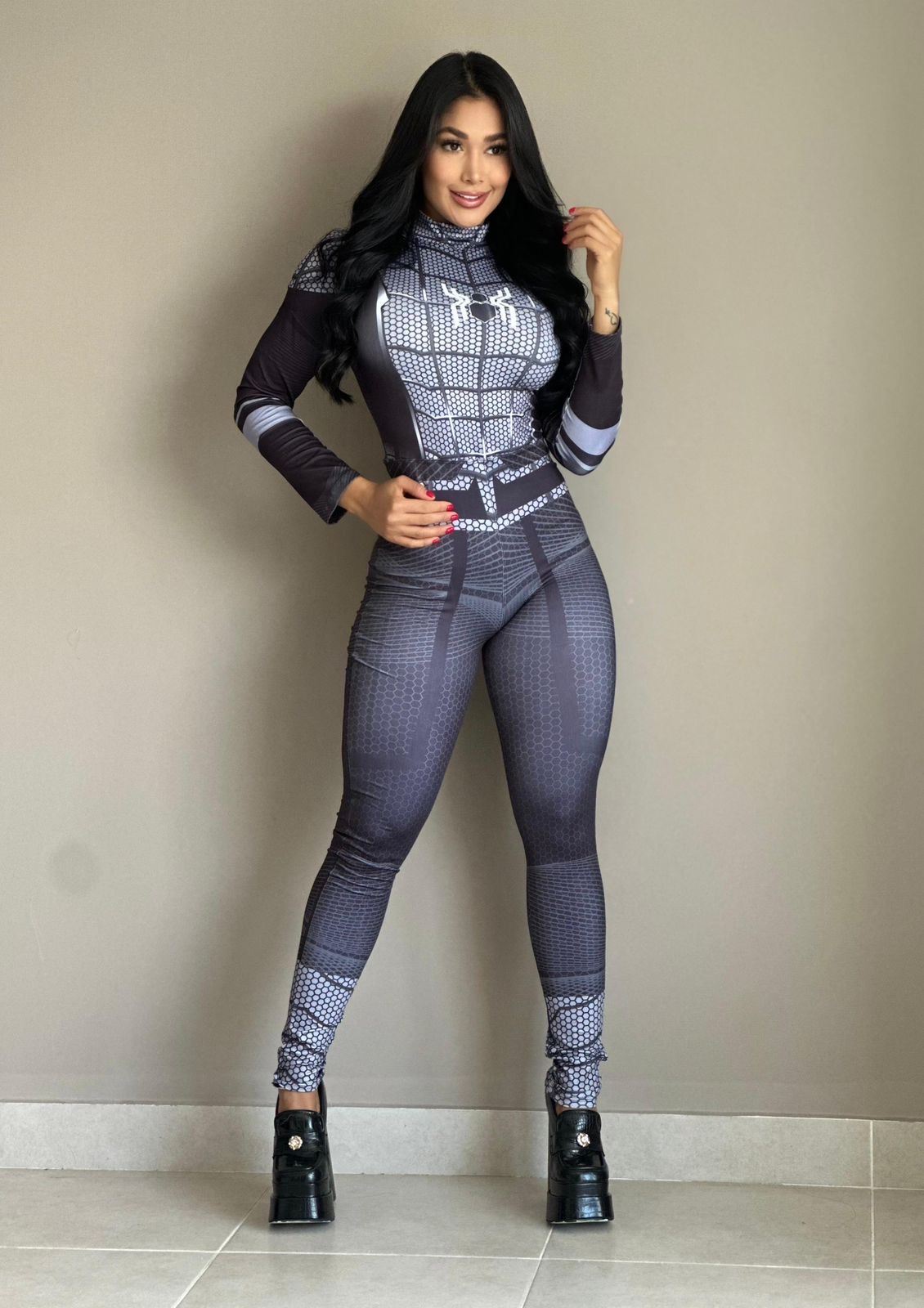 ENTERIZO ARAÑA NEGRO HALLOWEN